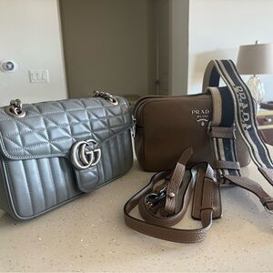 Lot of 2X ‼️Gucci Gray Marmont crossbody & Prada crossbody purse 💖